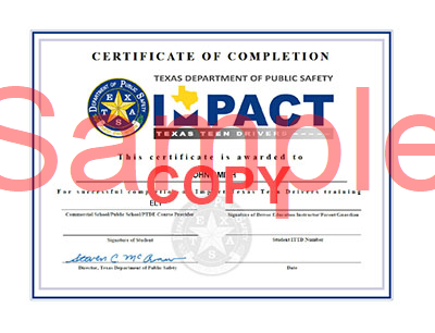 Impact Teen Drivers Certificate